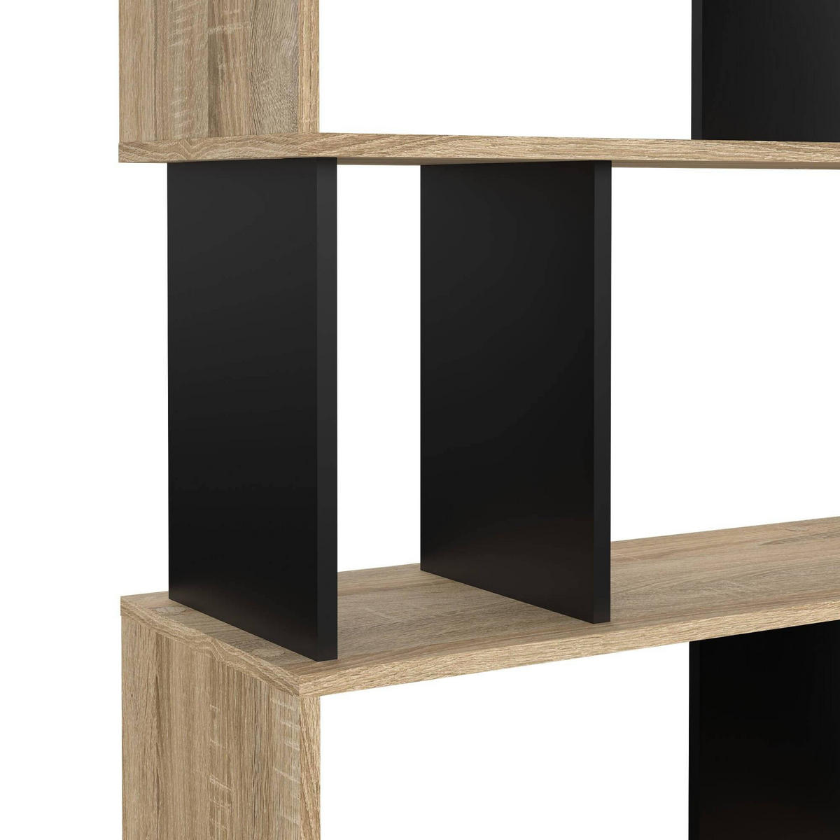 BÜCHERREGAL Eiche, Schwarz 29.5/80/173.5 cm - Braun, Holzwerkstoff (80/174/30cm) - DMORA