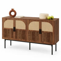 SIDEBOARD in Naturfarben Kommode mit Stauraum und Metallbeinen für Wohnzimmer und Esszimmer, B140/T40/H80cm - Schwarz/Naturfarben, Holzwerkstoff/Metall (140/80/40cm) - STILVORA