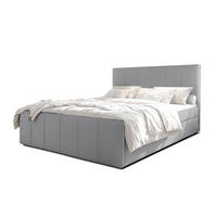 BOXBETT LEVENTE 160x200 cm mit Bettkasten und Matratze - Grau - Schwarz/Grau, Holz/Holzwerkstoff (160/200cm) - AX Living