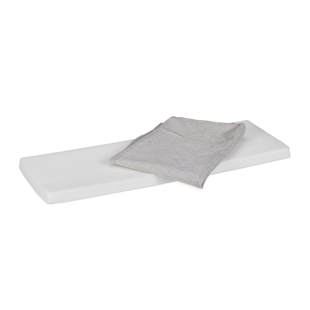 SITZBANK - Weiß, Holzwerkstoff/Textil (105/44/35cm) - Relaxdays