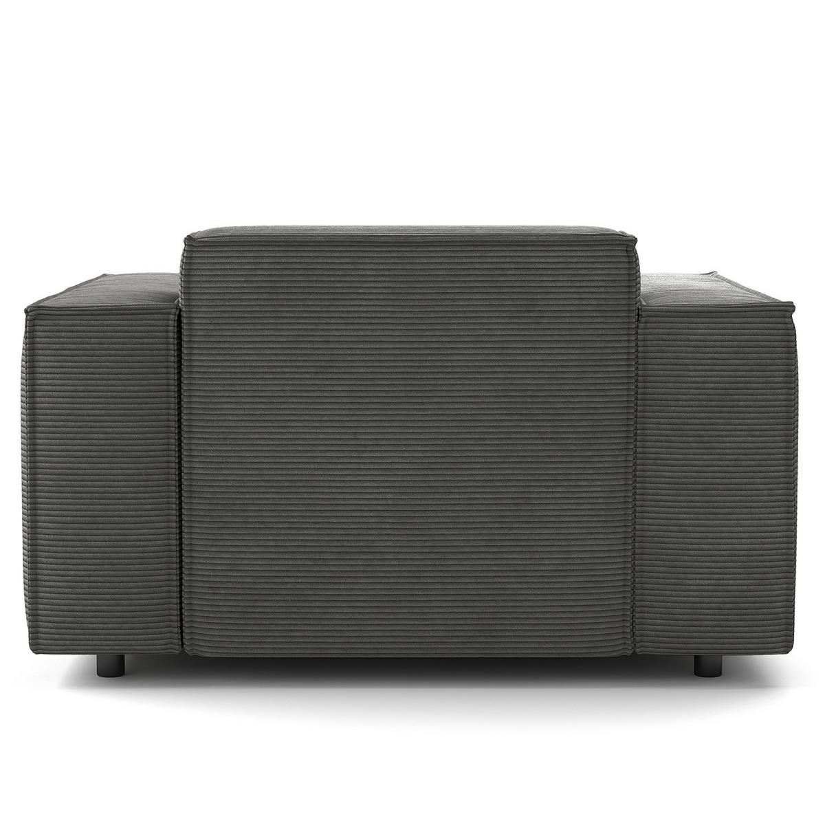 SESSEL - Anthrazit/Schwarz, Kunststoff/Textil (120/70/96cm) - home24