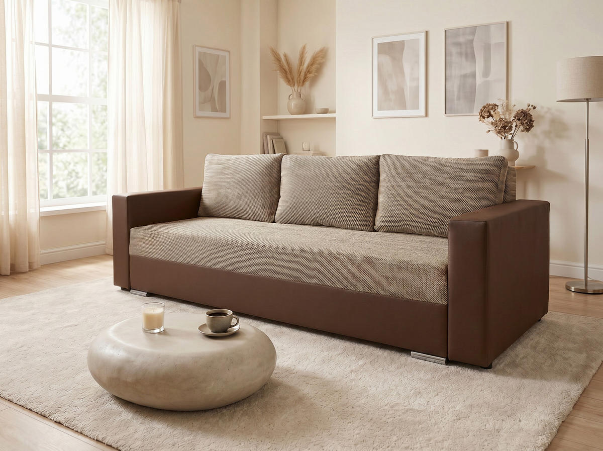 SCHLAFSOFA Bird - Silberfarben/Weiß, Holz/Kunststoff (233/87/82cm)