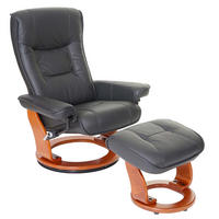 RELAXSESSEL Schwarz - Schwarz, Leder (86/105/82cm) - MCA