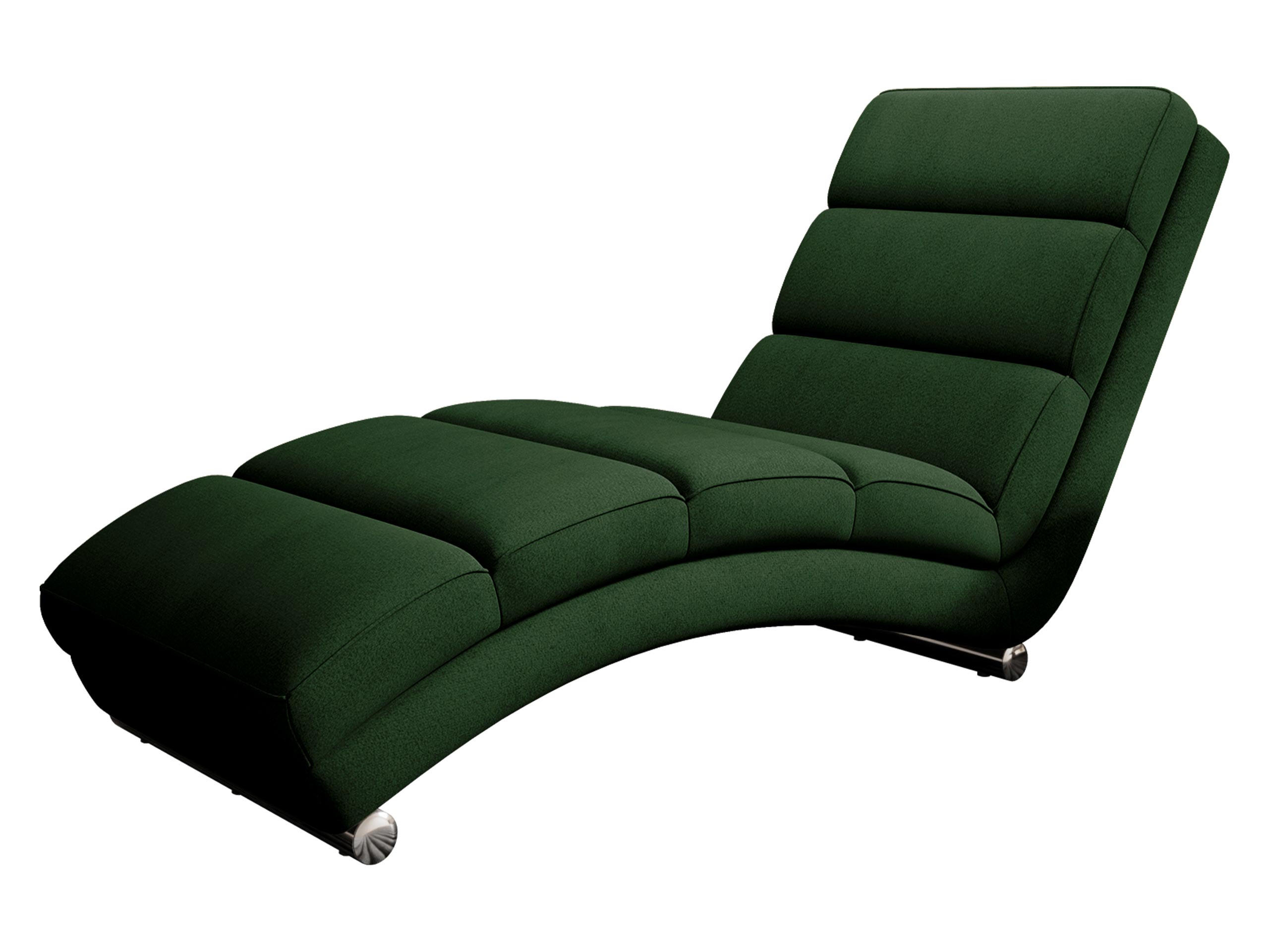 RELAXLIEGE Holiday - Chromfarben/Dunkelgrün, Holz/Textil (62/84/180cm) - MIRJAN24