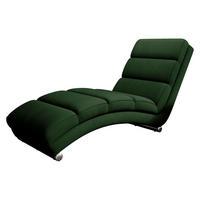 RELAXLIEGE Holiday - Chromfarben/Dunkelgrün, Holz/Textil (62/84/180cm) - MIRJAN24