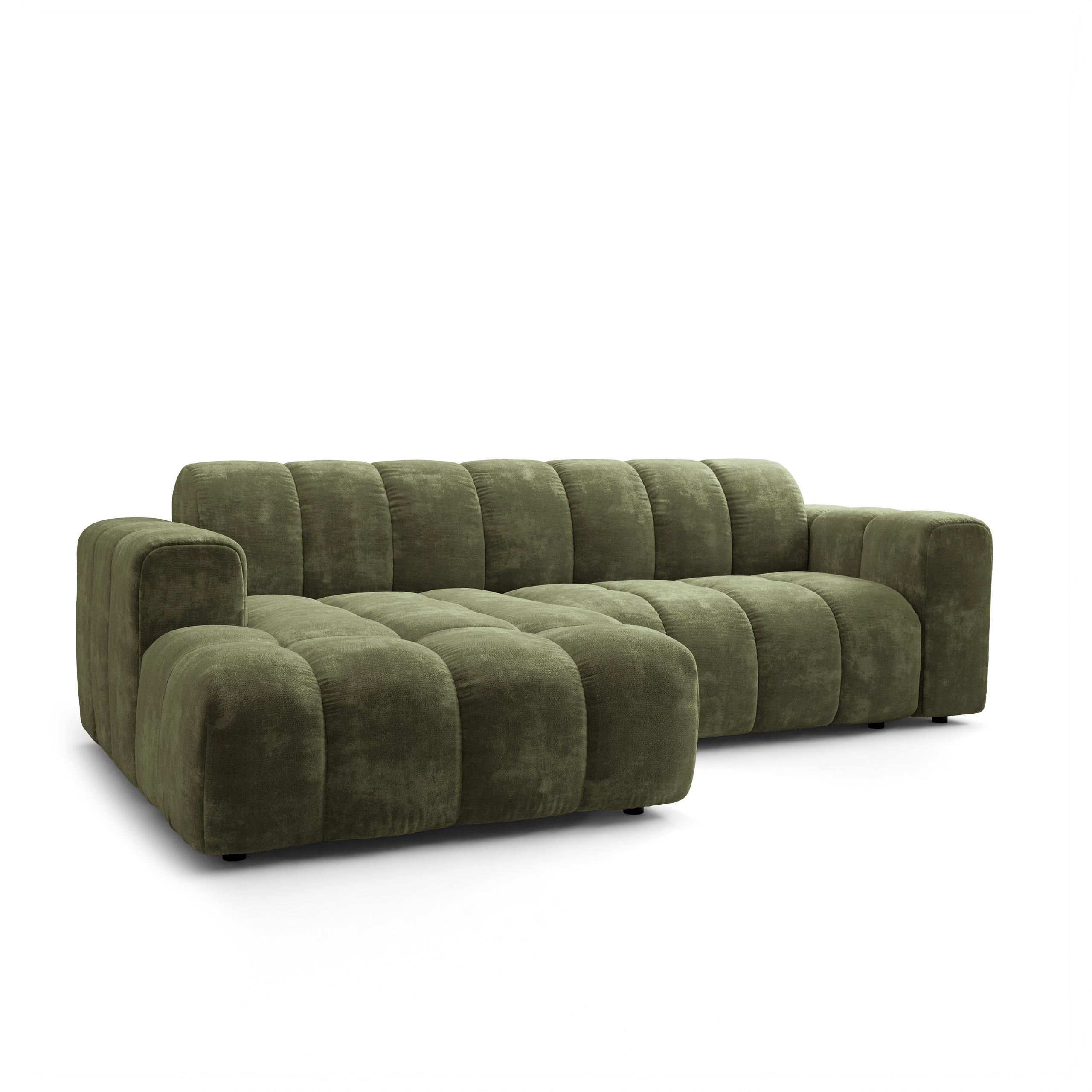 ECKSOFA TISI Grün Chenille - Grün, Holz (274/165cm) - MASSENO