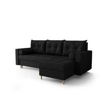 ECKSOFA SKANDI Cosmic 100 Rechts mit Schlaffunktion - Schwarz, Textil (230/145cm) - Bedante