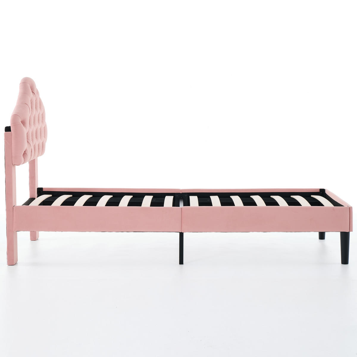 POLSTERBETT 90/200 cm DE-32939 mit verstellbarem Kopfteil Pink - Pink, Metall (90/200cm) - ComfortXL