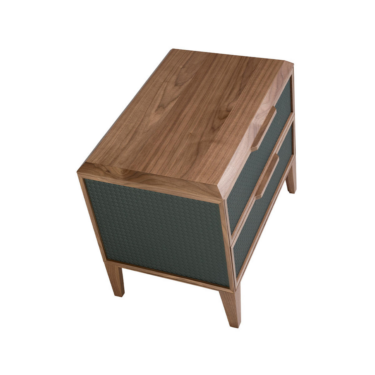 NACHTSCHRANK Dunkelgrün Walnuss 60/40/51 cm - Dunkelgrün/Walnussfarben, Holz (60/51/40cm) - ANGEL CERDA