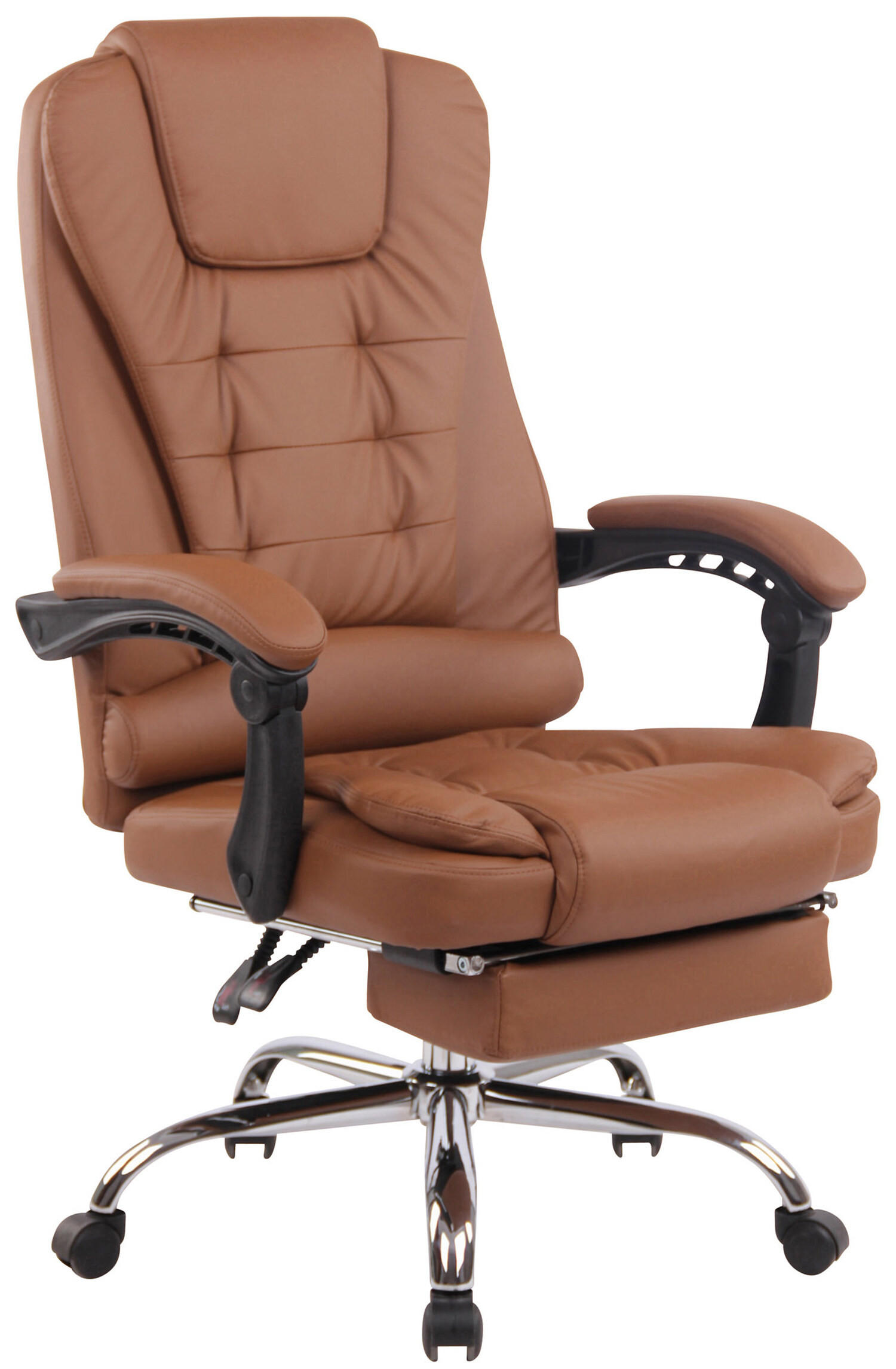 BÜROSTUHL Onix, Kunstleder Hellbraun - Hellbraun, Textil/Metall (67/125/68cm) - TPFLiving
