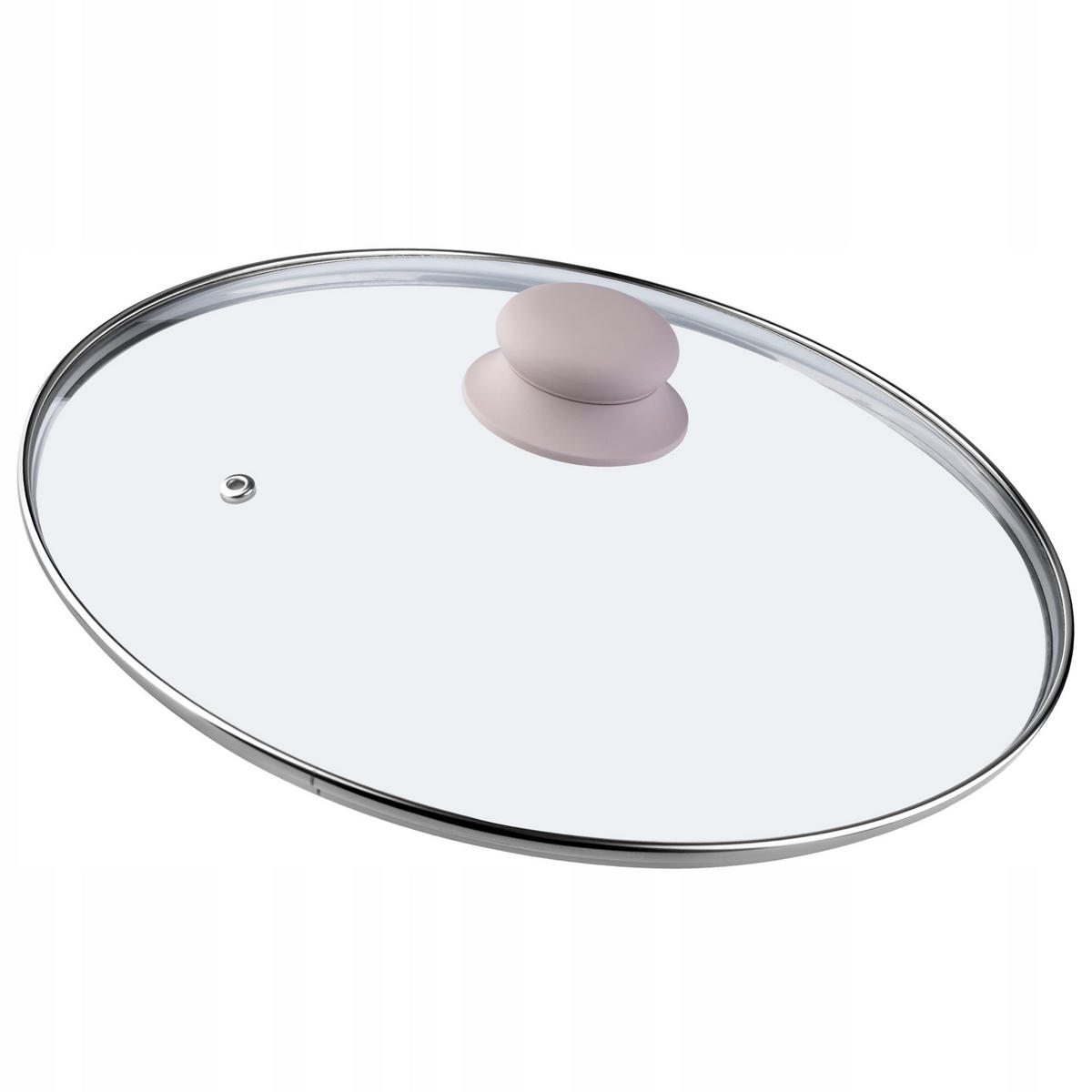 DECKEL mit Beige Silikongriff, 28 cm - Transparent, Glas (28cm) - KADAX