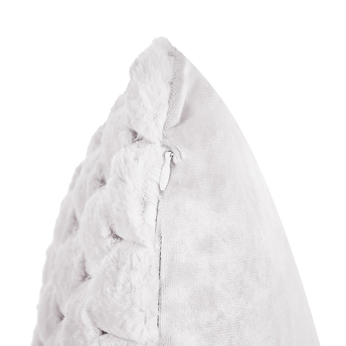 DEKOKISSEN 2er-Set Cremeweiß 43/43 cm Purslane - Ecru, Textil (43/43cm) - Beliani