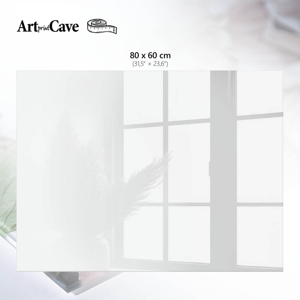 GLASPLATTE 80x60 cm – Reinweiß - Orange, Glas (0.4/80/60cm) - ArtPrintCave