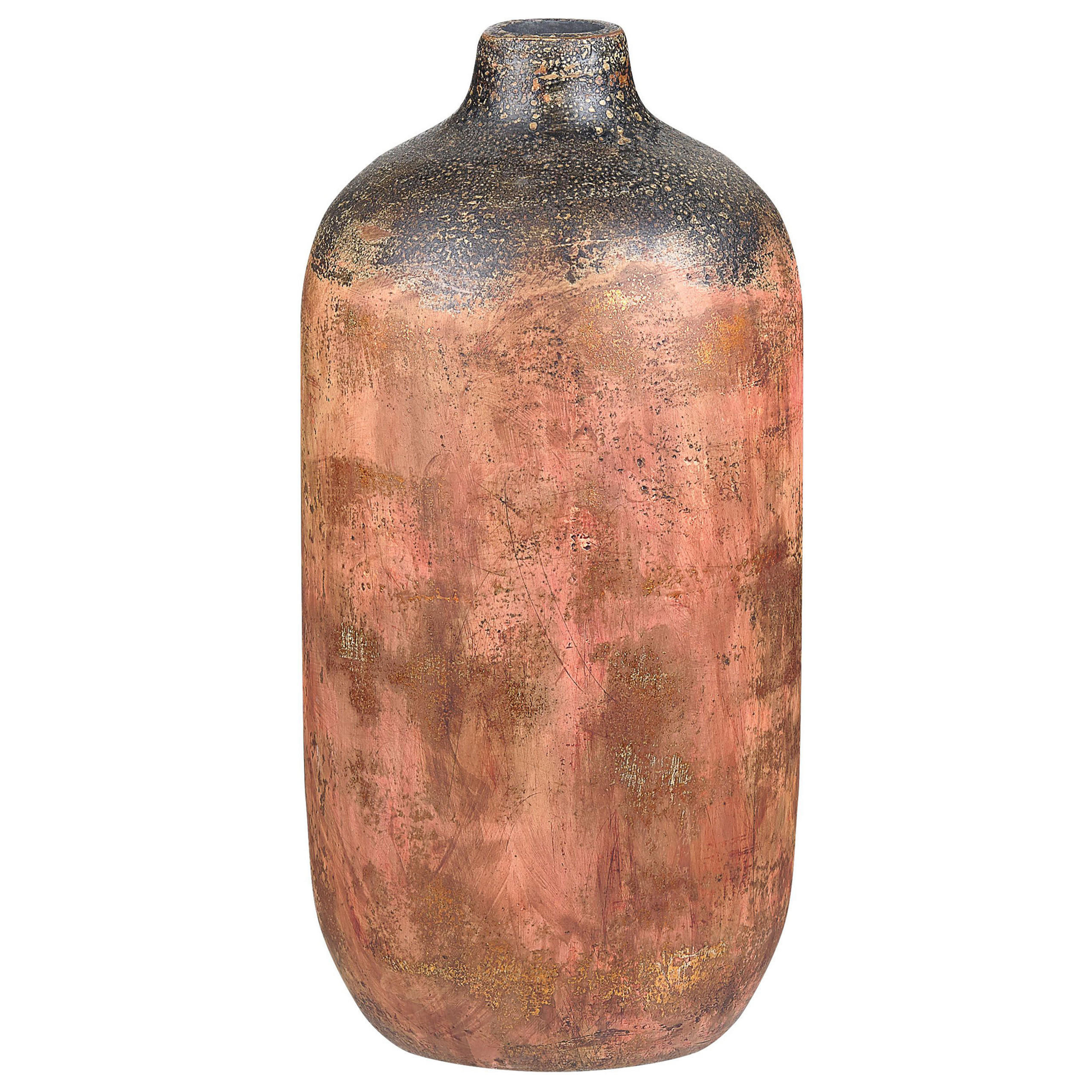 BLUMENVASE Terrakotta kupfer Saragossa - Kupferfarben, Stein (53cm) - Beliani
