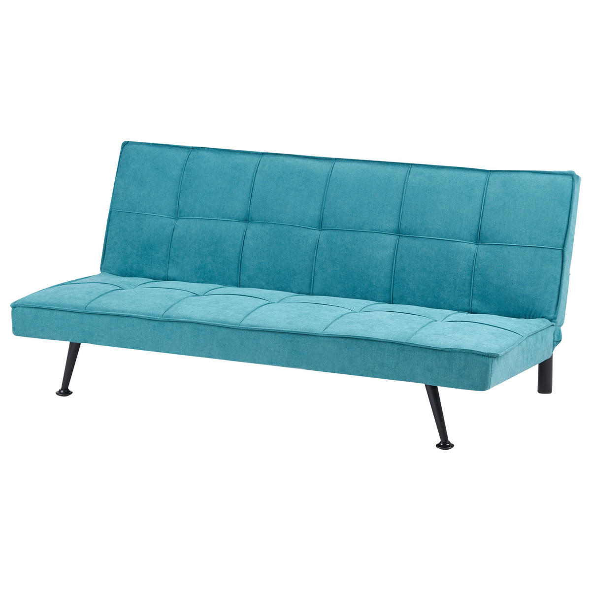 SCHLAFSOFA 168/105 cm Seeblau Hasle - Schwarz/Hellblau, Textil (168/75/88cm) - Beliani