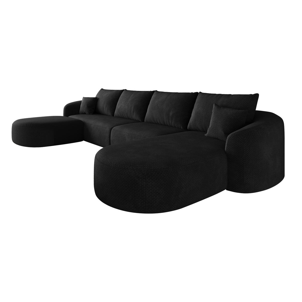 WOHNLANDSCHAFT Schwarz 336/168/85 cm 6-Sitzer Modular - Schwarz, Textil (336/85/168cm) - PANGIVO