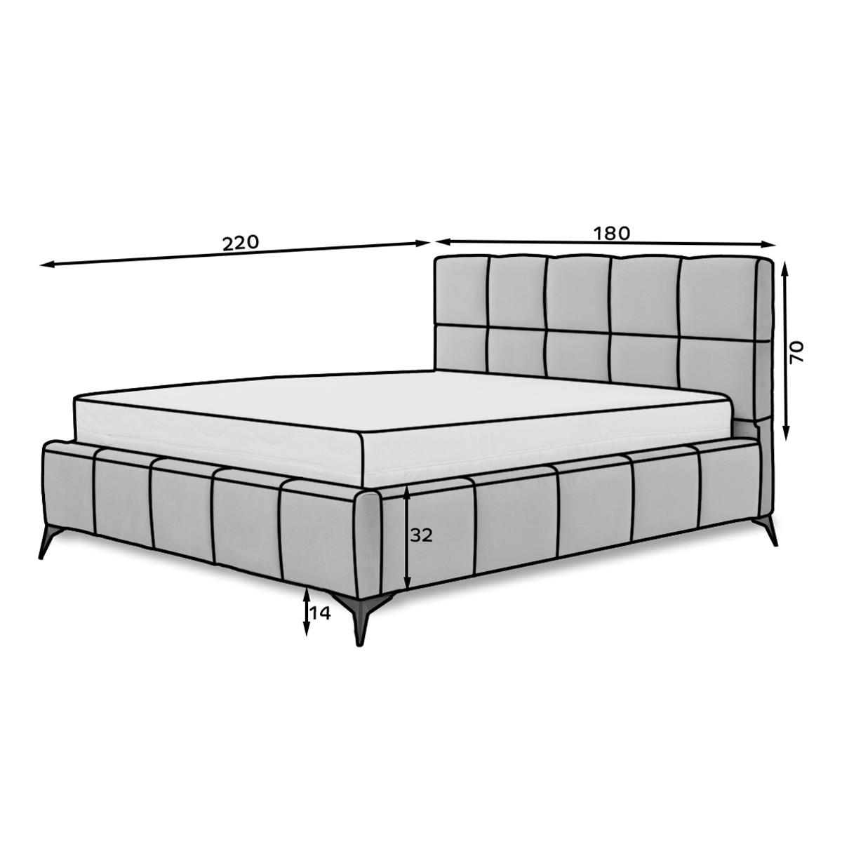 BOXSPRING POSTEL 160/200 Mira Grey - šedá, dřevo (160/200cm) - Petits-meubles