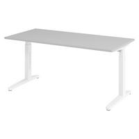 SCHREIBTISCH Serie-XB 80/160/74 cm in Grau/Weiß - Weiß/Grau, Holzwerkstoff (80/160/74cm) - bümö