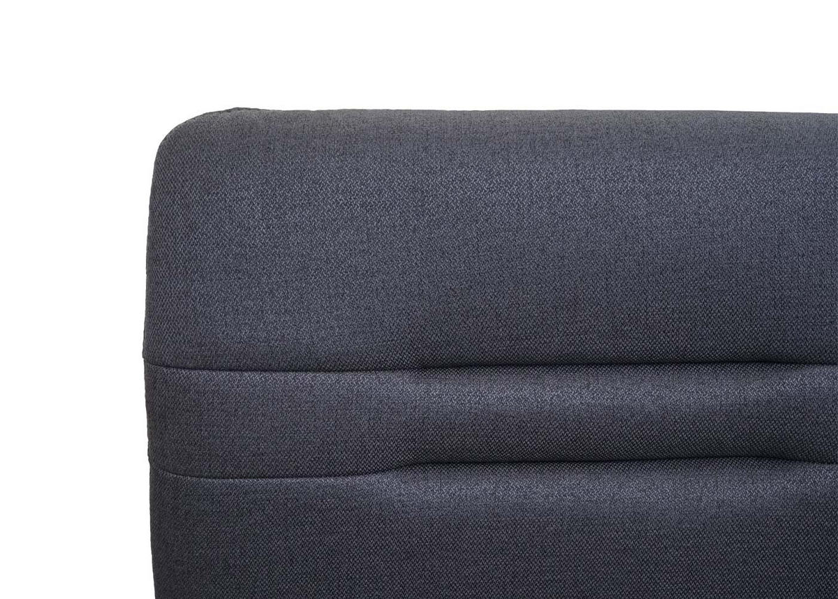 SITZBANK 90x180x59cm Sitzhöhe 49cm Rückenlehne Stoff/Textil Edelstahl gebürstet Grau 180cm - Grau, Textil (180/90/59cm) - BERLINLODGE