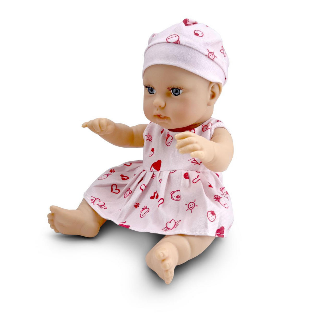 KINDERPUPPE Bear und Baby blau rosa 30 cm, Kuscheltier, Schnuller, beweglicher Körper, ab 18 Monaten - Blau, Kunststoff (16/8/30cm) - Moni