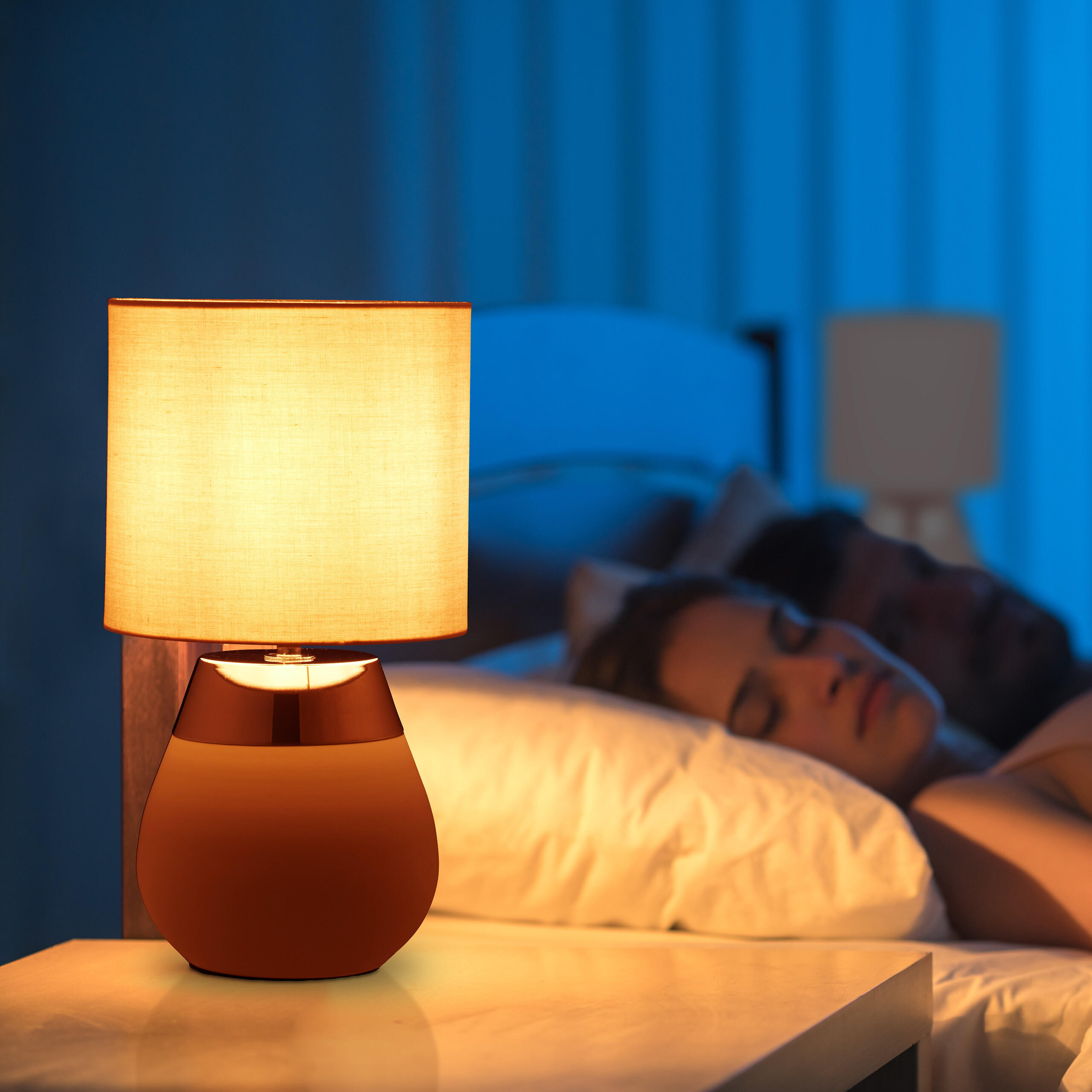 2XTISCHLAMPE - Rosa, Kunststoff/Textil (18/18/32cm) - Relaxdays