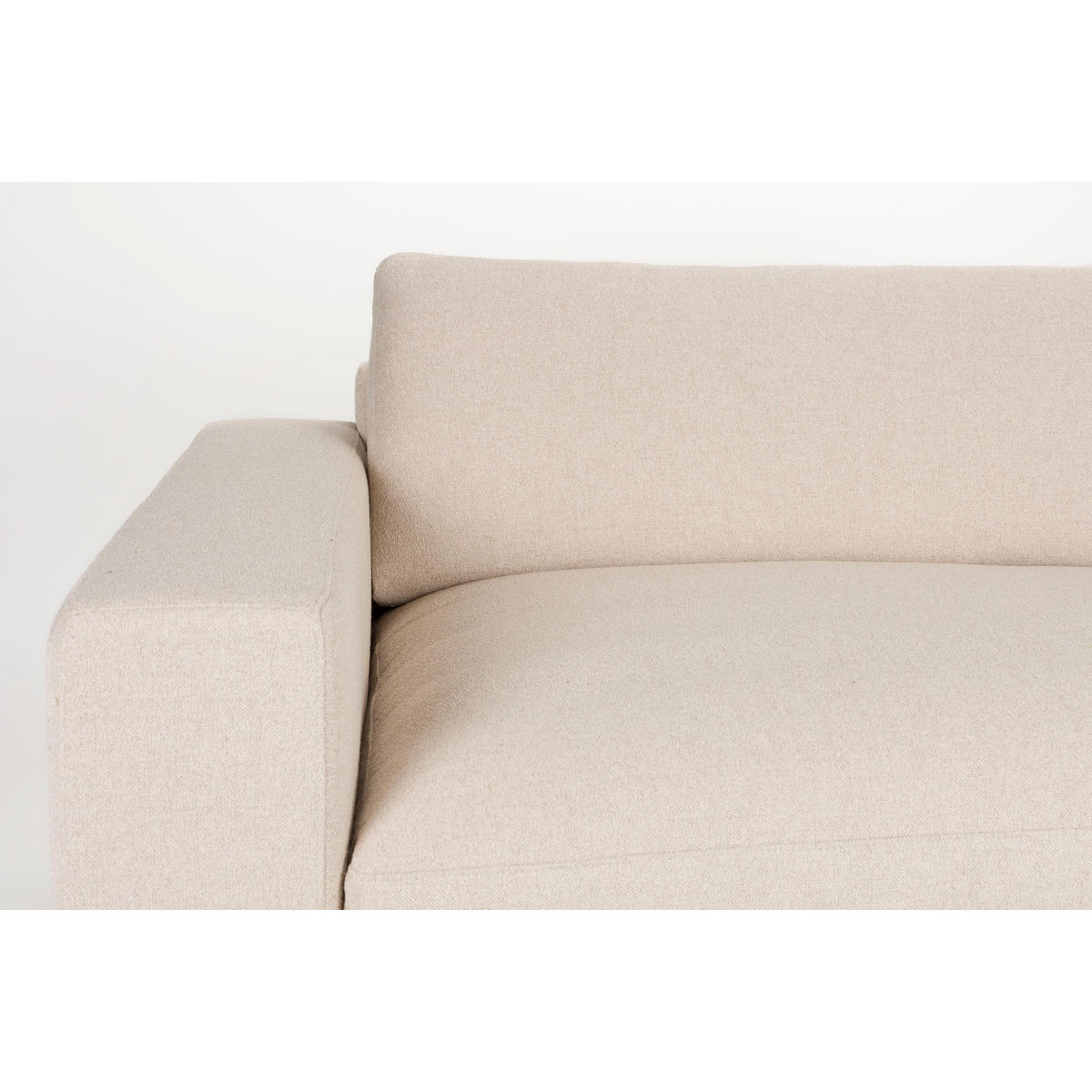 SOFA 3-SITZER Wester Latte/ Beige - Creme, Holz (252/82/100cm) - Zuiver