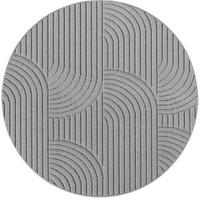 TEPPICH Flachgewebe LANGAU in Silber, mit geometrischen Bögen, Ø 160 cm - Silberfarben, Textil (160/160cm) - KADIMA DESIGN