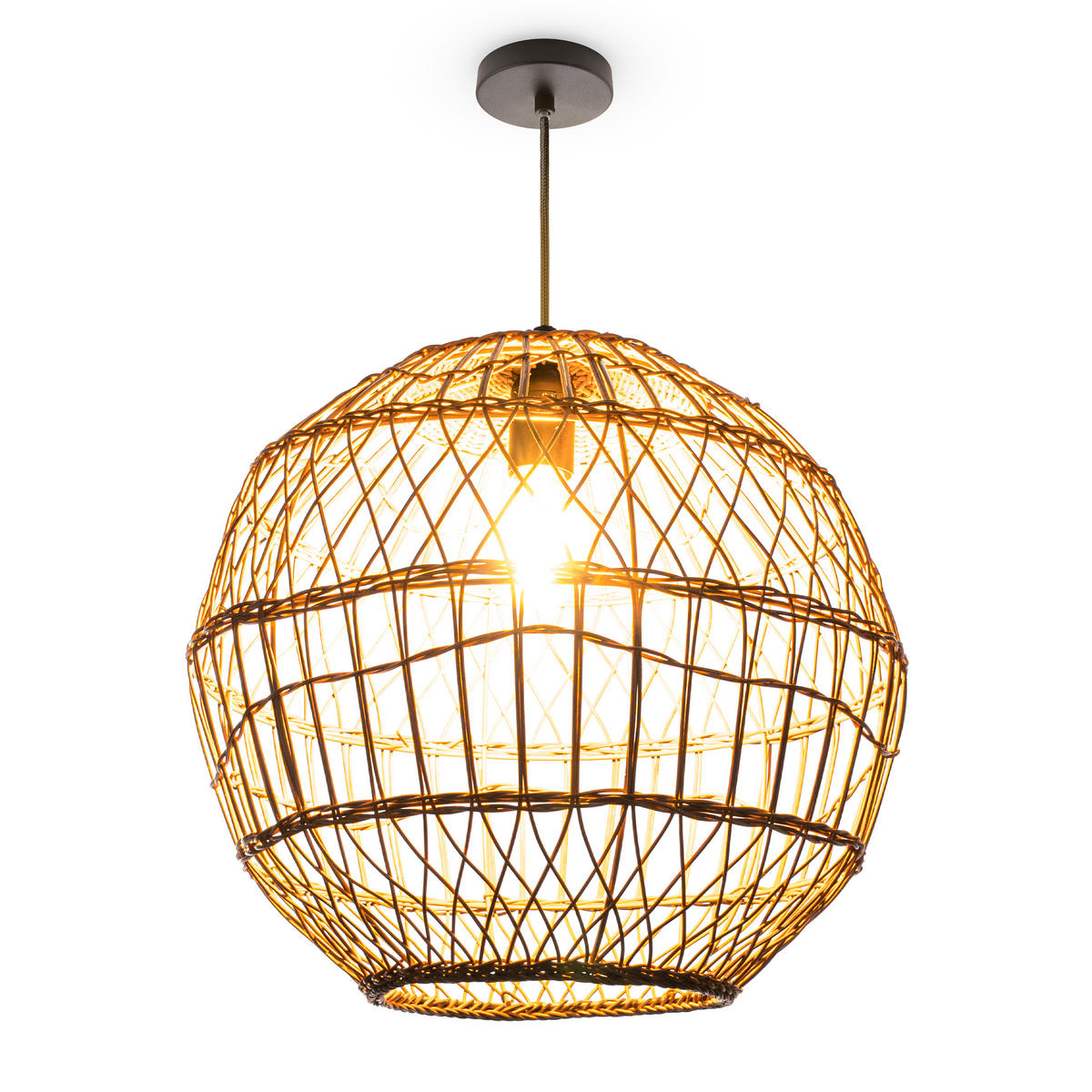 PENDELLEUCHTE Maite - Beige/Schwarz, Metall (40/40/39cm) - Paco Home