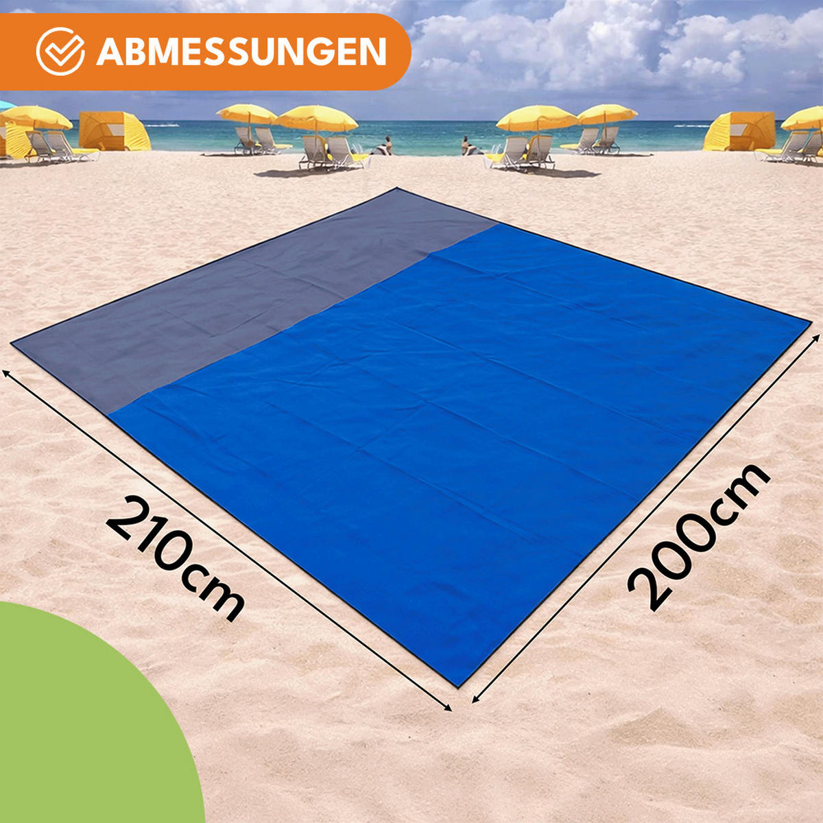 PICKNICKDECKE Wasserdicht 210x200cm, Dunkelblau - Dunkelblau, Textil (200/210cm) - KRUMAD