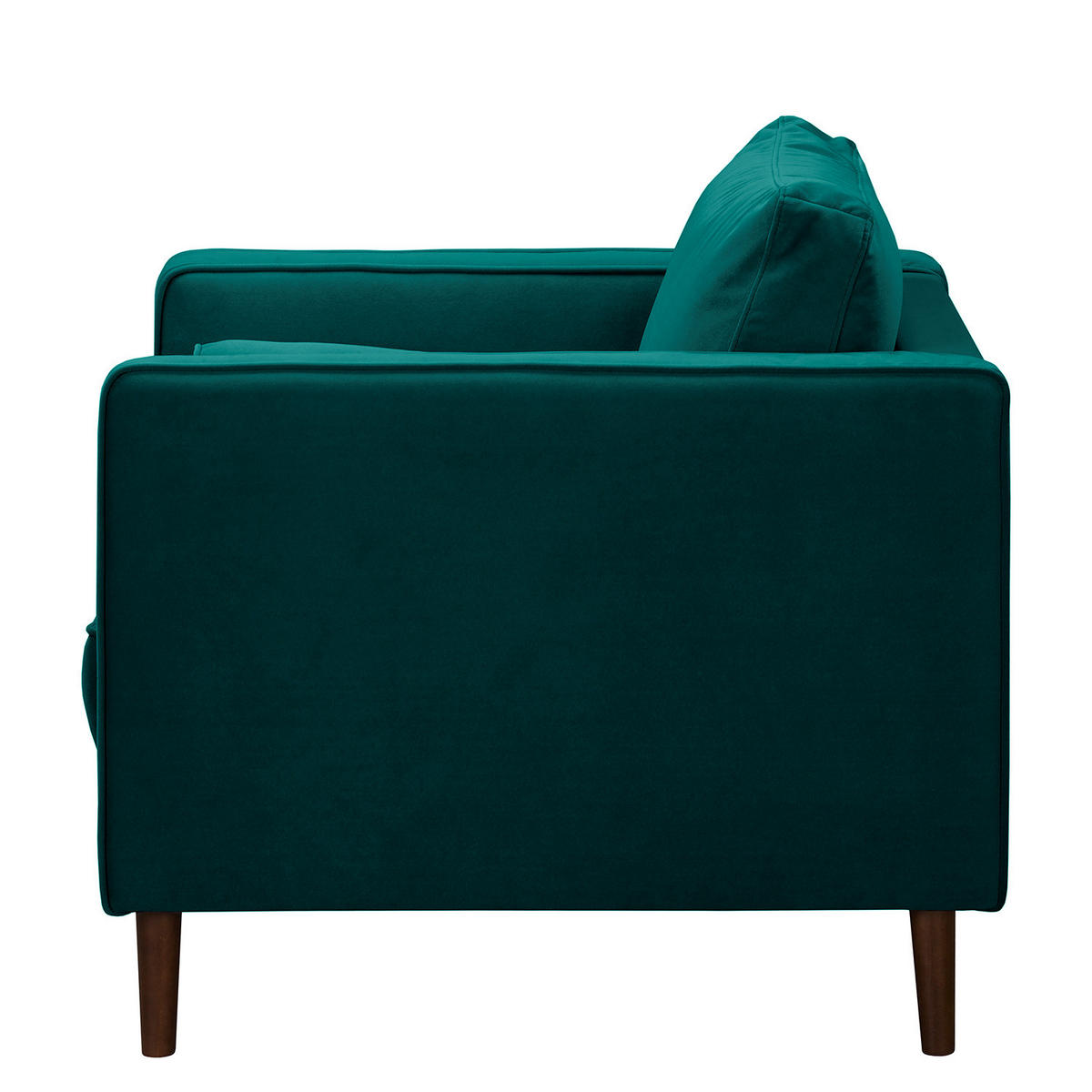 SESSEL - Samt - Dunkelbraun/Petrol, Birkenholz/Textil (90/80/86cm) - home24