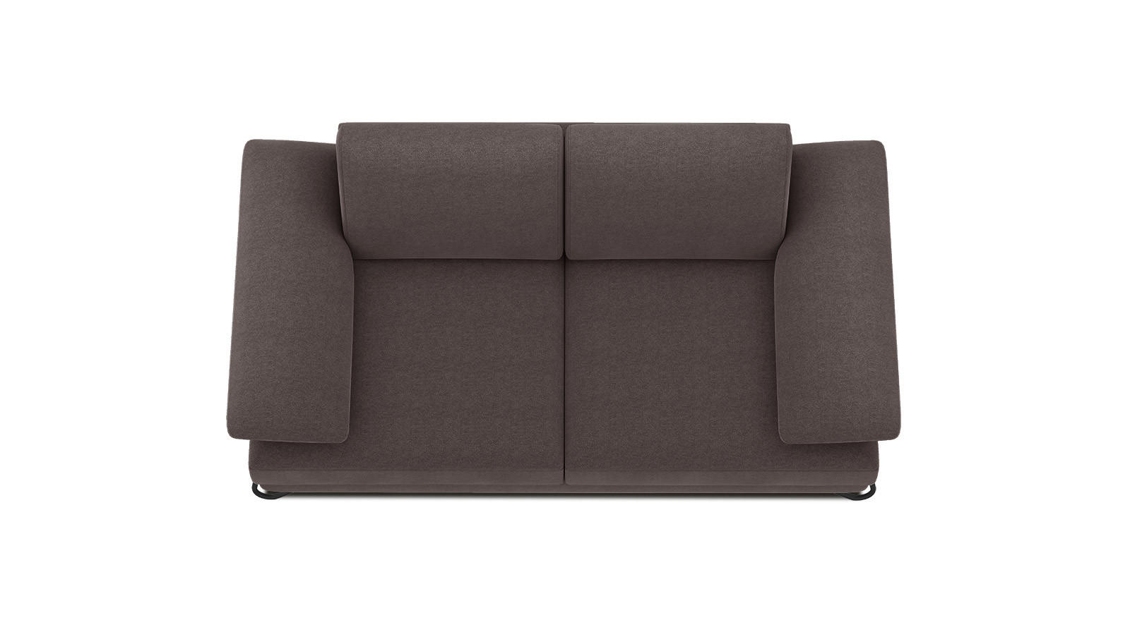 SOFA LORI 2-Sitzer, graubraun - Graubraun/Schwarz, Holzwerkstoff/Textil (185/87/96cm) - Courtois Laville