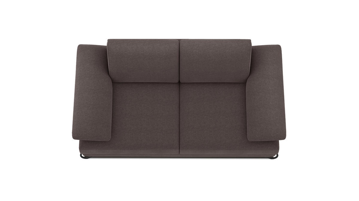 SOFA LORI 2-Sitzer, graubraun - Graubraun/Schwarz, Holzwerkstoff/Textil (185/87/96cm) - Courtois Laville