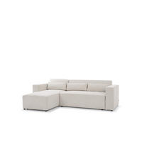 ECKSOFA Schlafsofa Waldo In Stoff Poso - Greige, Holzwerkstoff/Textil (260/173cm) - Fun Möbel