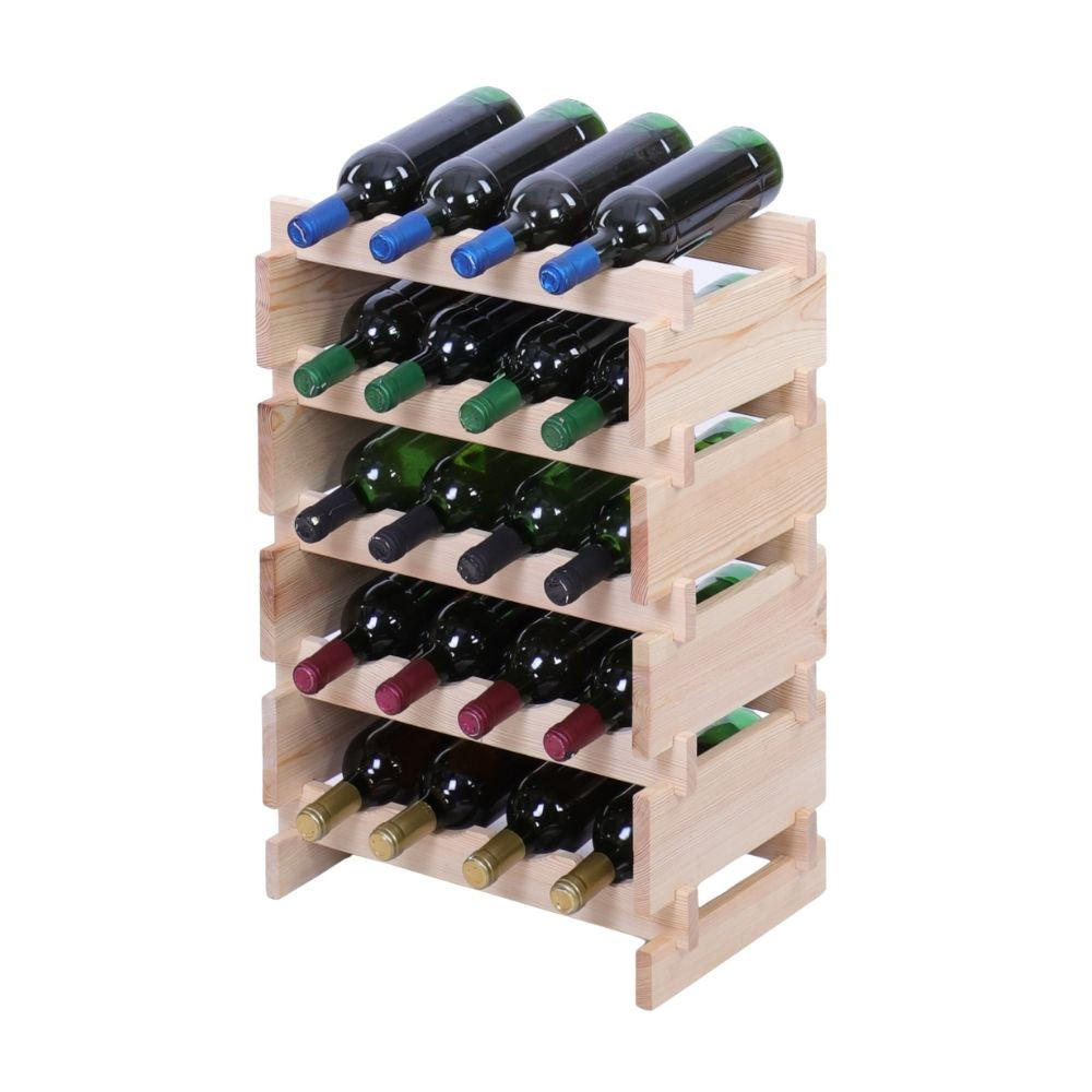 WEINREGAL VINOTECA FLEX PRO HxBxT 65x46x28cm 20 Flaschen auf 5 Ebenen Natur unbehandelt - Naturfarben, Holz (46/65/28cm) - PROREGAL