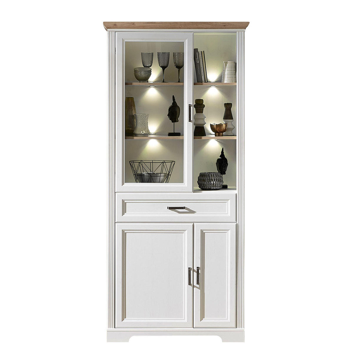 VITRINENSCHRANK - Weiß, Holzwerkstoff (93/204/42cm) - home24