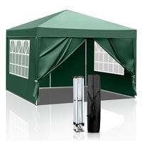 POP-UP-GARTENPAVILLON – 3×3 m, wasserdicht, höhenverstellbar, mit Seitenwänden und Fenstern - Grün, Metall (300/270/300cm) - Kaket
