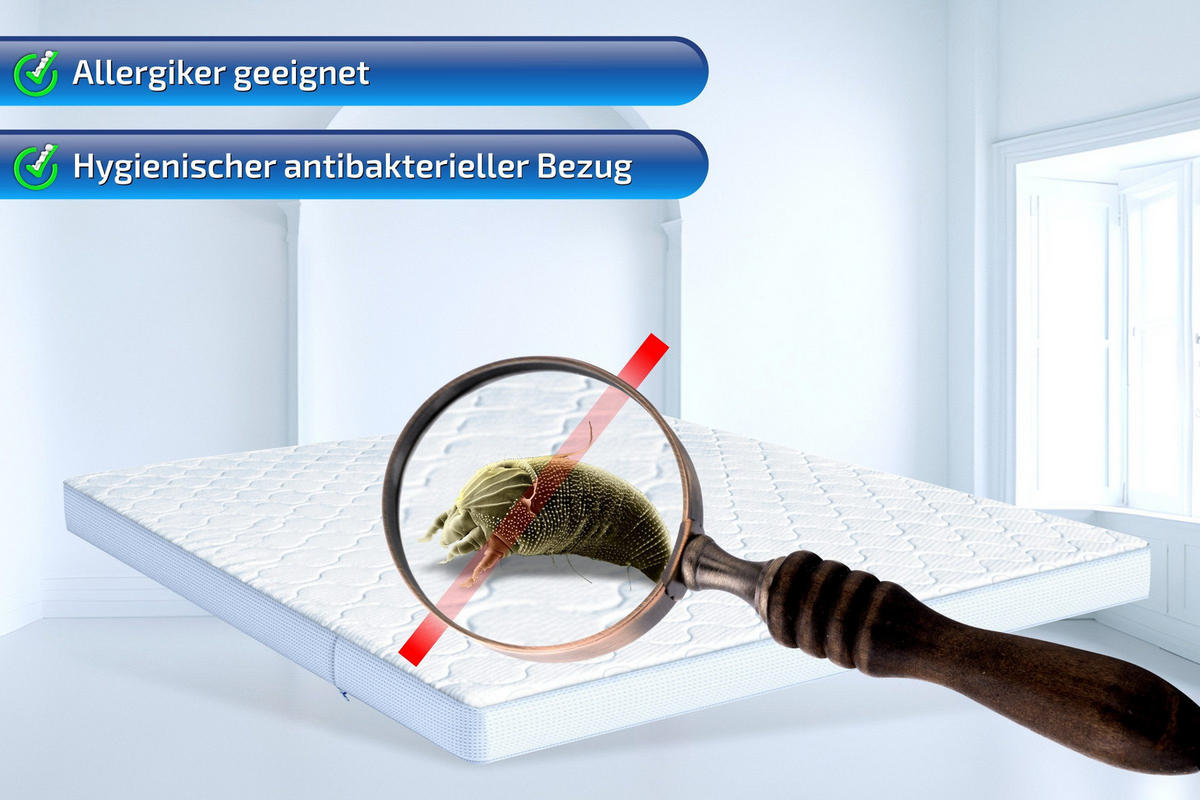 GELSCHAUMTOPPER Gelax Platin 200x200 7cm Hoch - Weiß, Textil (200/200cm) - Matratzen Perfekt