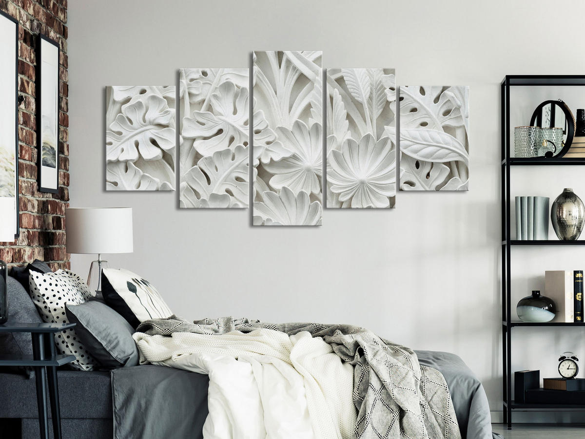 KUNSTDRUCK Weiß 200/100 cm - Weiß, Textil (200/100cm) - KUNSTLOFT