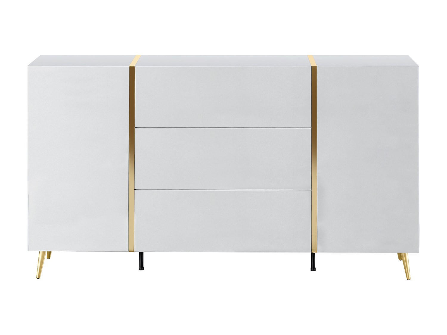 SIDEBOARD - 158 cm x 41 cm - Holz, Platte - Weiß, Goldfarben - MARZIALO - Goldfarben/Weiß, Holz (158/87.2/41cm) - Vente-Unique