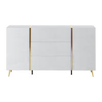 SIDEBOARD - 158 cm x 41 cm - Holz, Platte - Weiß, Goldfarben - MARZIALO - Goldfarben/Weiß, Holz (158/87.2/41cm) - Vente-Unique