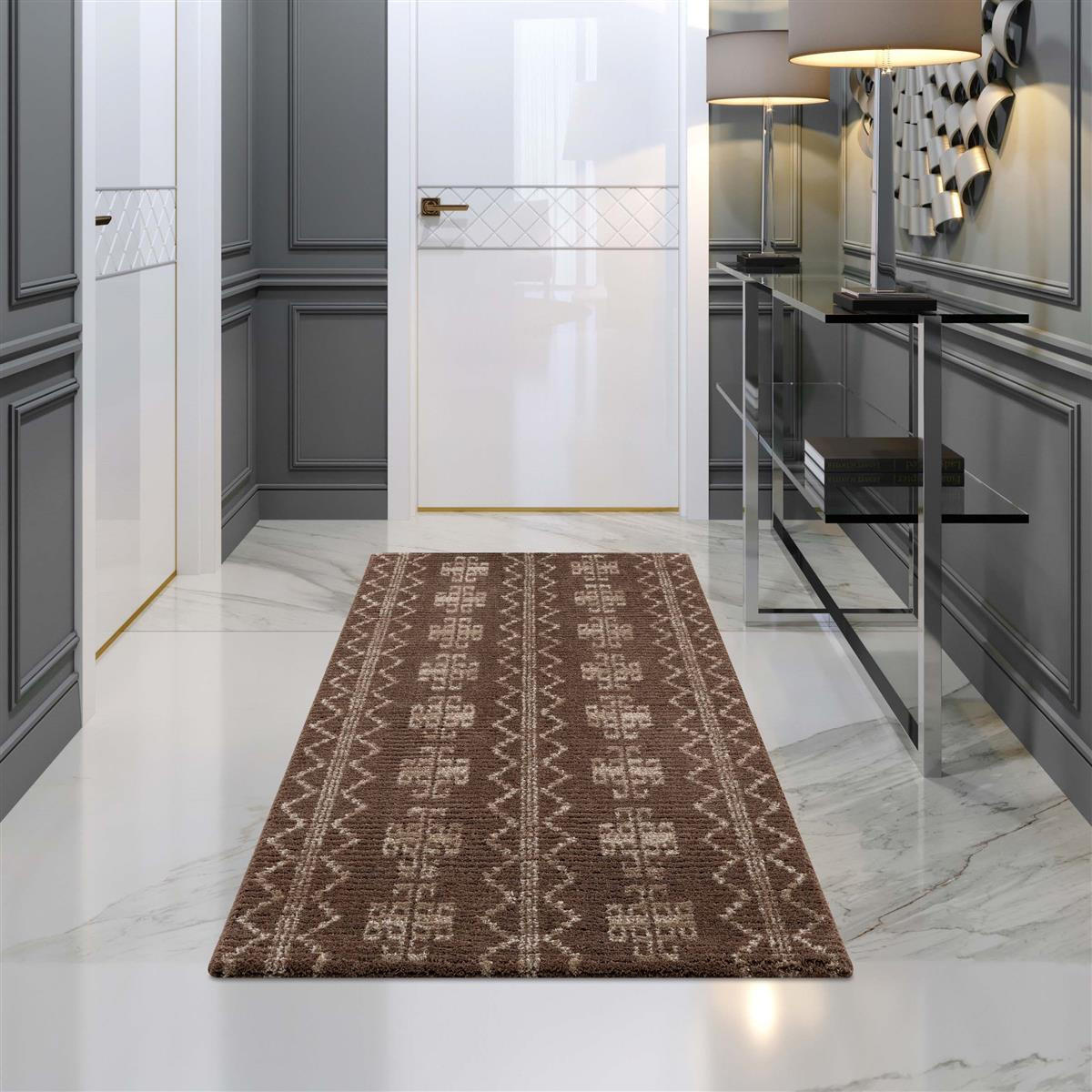 KURZFLOR-TEPPICH April 0608 Braun 80x300 cm - Braun, Textil (80/300cm) - carpet city