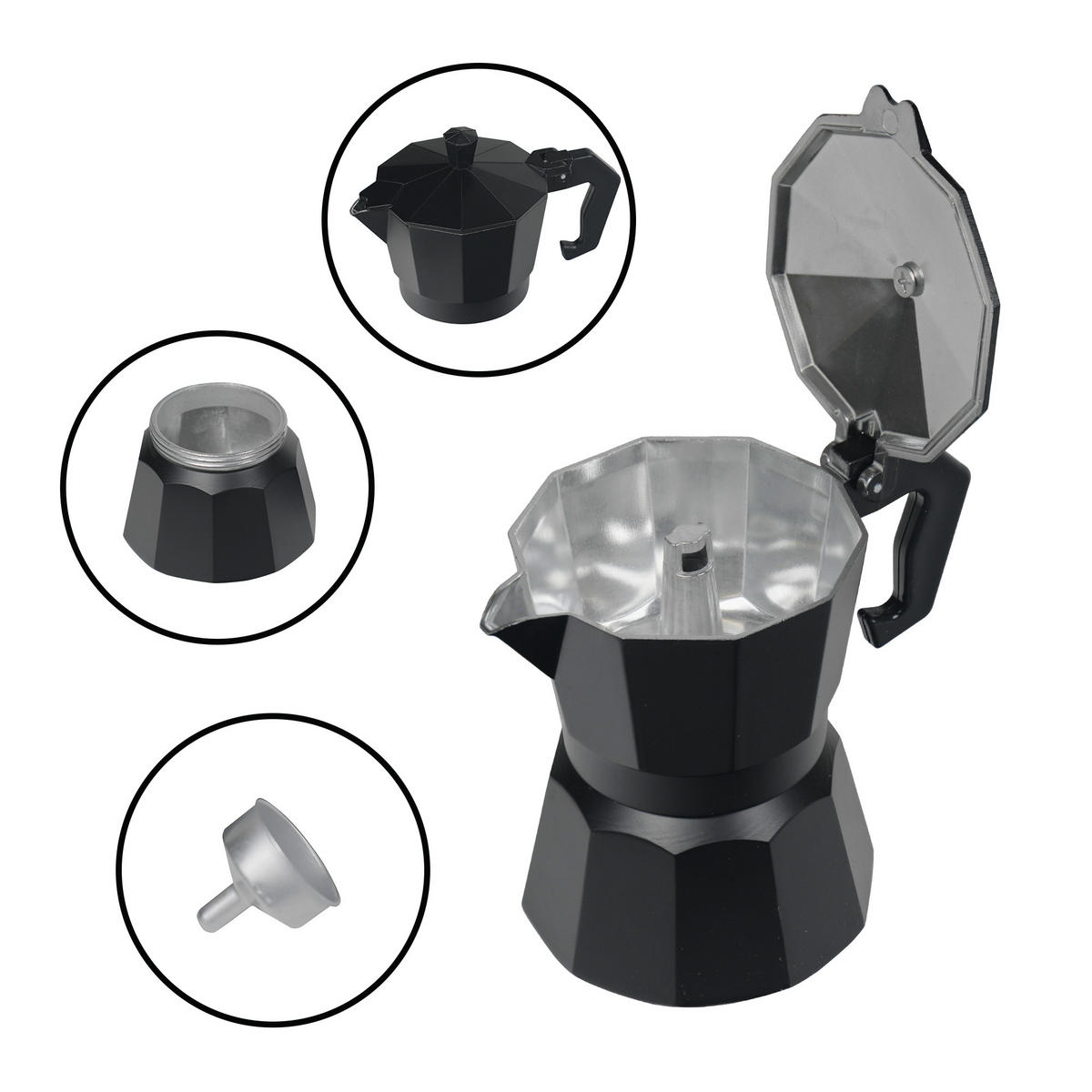 ESPRESSOKOCHER 170 ml - Schwarz, Metall (17.5/15/22.8cm)