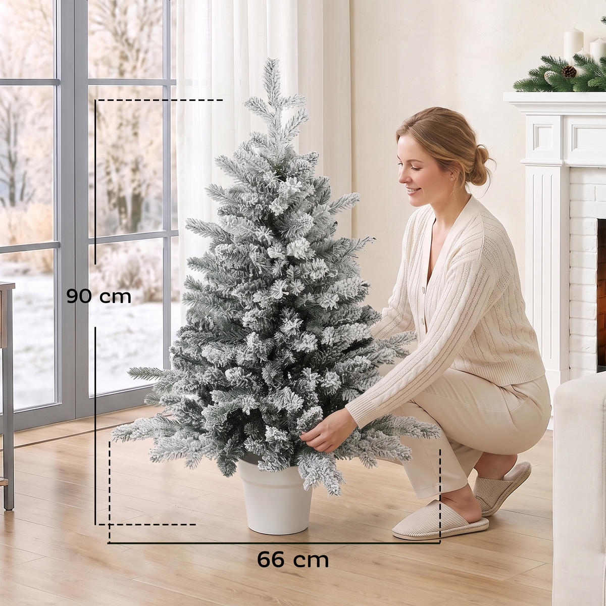WEIHNACHTSBAUM Kunststoff Stahl Weiß - Weiß, Kunststoff (90cm) - HOMCOM