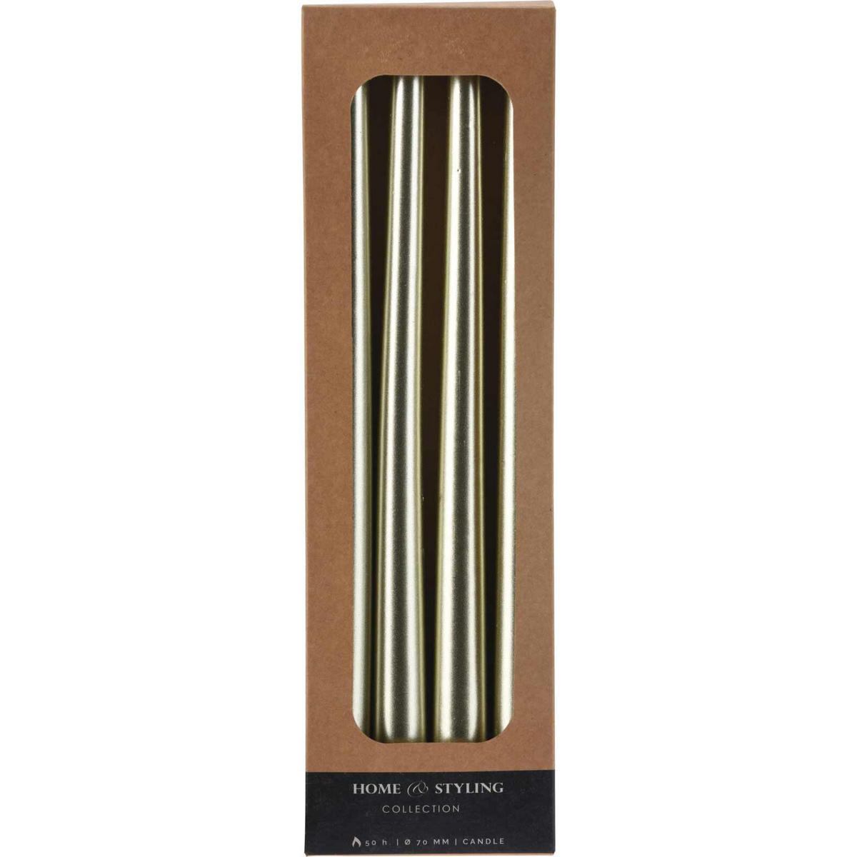 TISCHKERZEN Metallisch 30 cm - Goldfarben, Paraffin (2.1/30/2.1cm) - Home Styling Collection