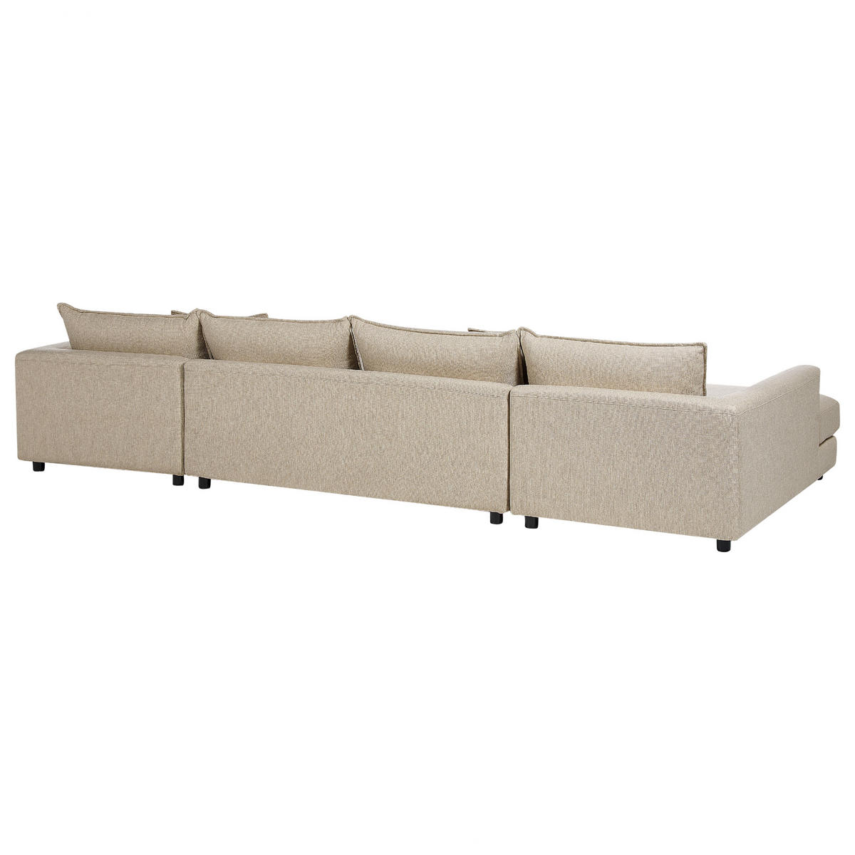 5-SITZER WOHNLANDSCHAFT U-förmig beige Lilviken - Beige/Schwarz, Textil (359/57/194cm) - Beliani