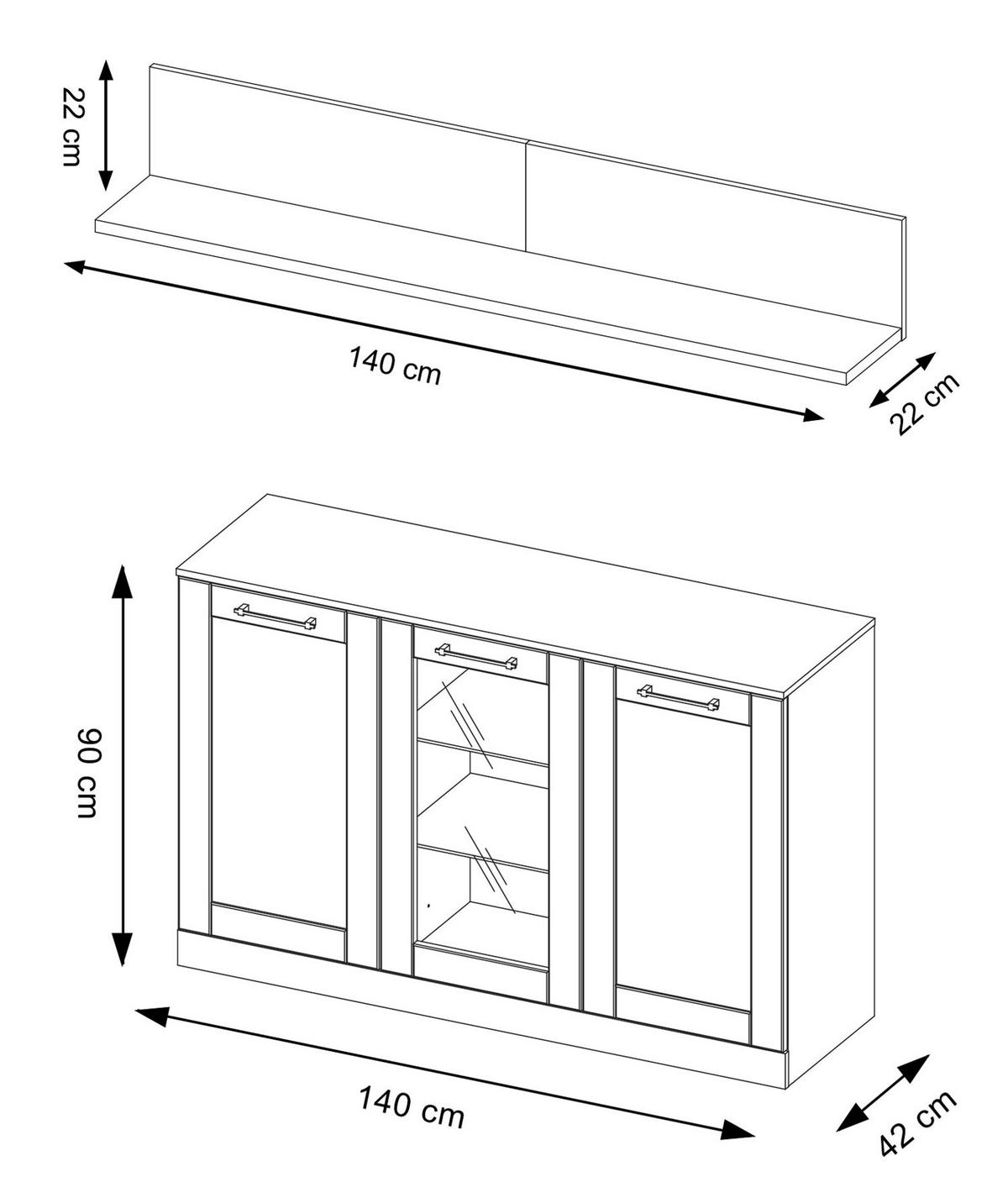 WOHNZIMMER-SET Cozy Eiche Rustikal 4-teilig - Eichefarben/Braun, Holz/Metall (365/198/95cm) - Feldmann-Wohnen