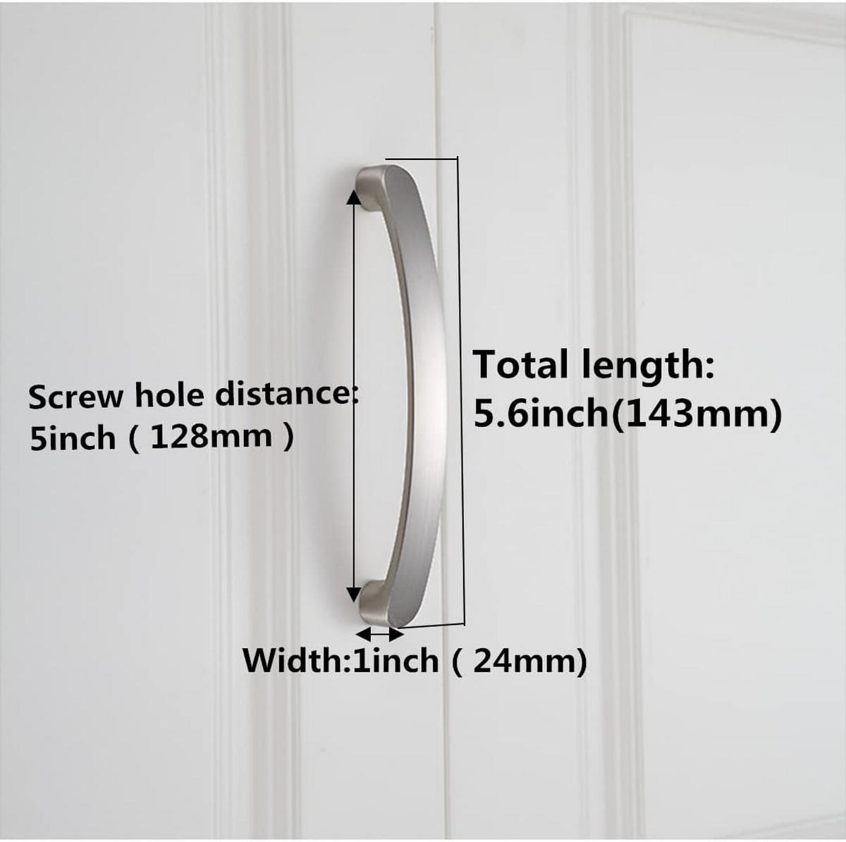 MÖBELGRIFF Nickel Gebürstet 10er-Set 128 mm - Silberfarben, Metall (2.4/2.4/14.3cm)