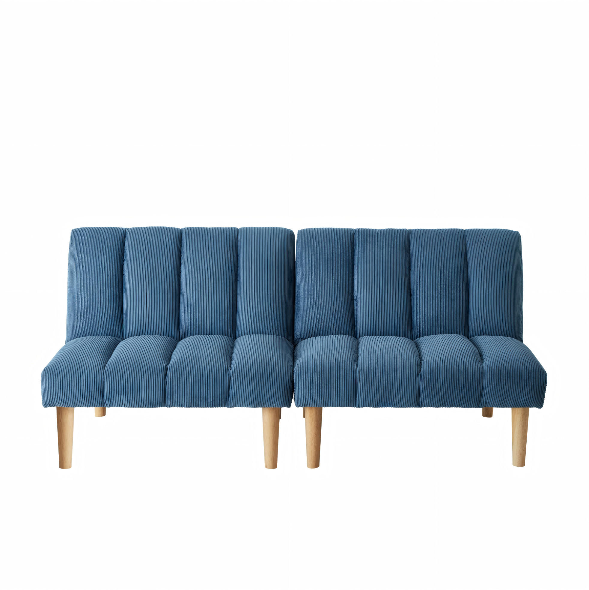 SCHLAFSOFA aus Corduroy 167 cm Blau mit 3-fach verstellbarer Rückenlehne und Schlaffunktion - Blau, Textil (167/72/82cm) - Modfu
