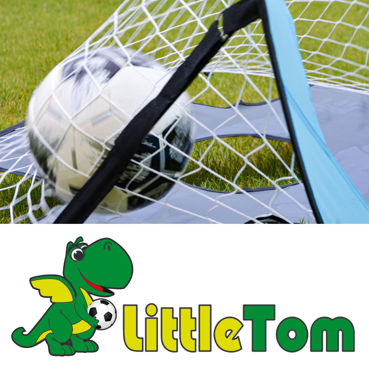 FUSSBALLTOR 2er Set mit Torwand für Kinder 125/80 cm - Schwarz, Kunststoff (80/125cm) - Littletom