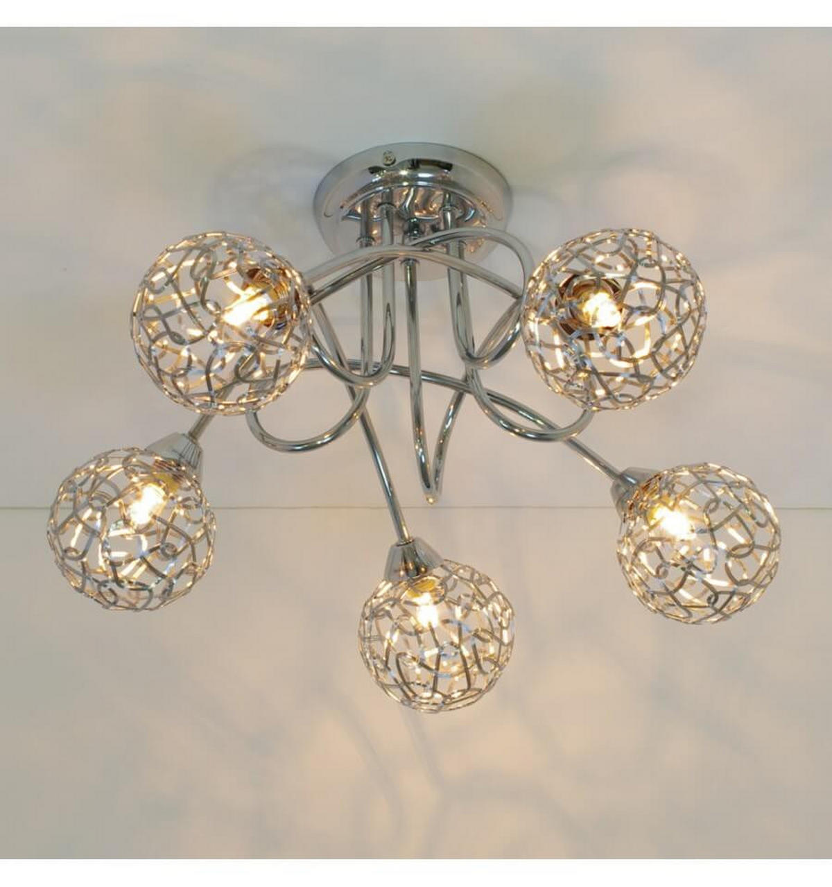 DECKENLEUCHTE Aphyse, Silber/Chrom, 45cm - Chromfarben, Metall (45/45/28cm) - KOSILUM